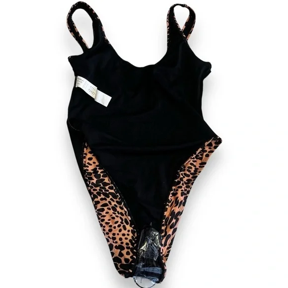 Boohoo Leopard Print One-Piece Swimsuit 6 New Animal - Picture 6 of 10